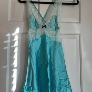 Victoria's Secret Aqua Lace Chemise